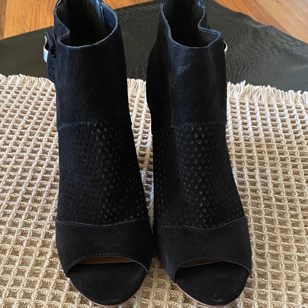 DV by Dolce Vita Black Peep-Toe Ankle Booties
